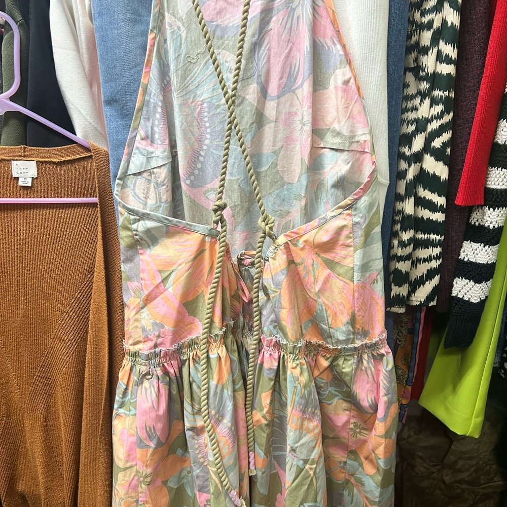Free People Floral Dress in Pink and Green - Picture 5 of 7